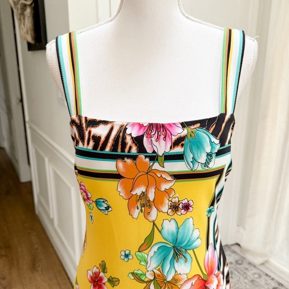 Cache Vintage Floral Bodycon Dress Size 12 – Bold Print Y2K Vibes - Picture 2 of 10